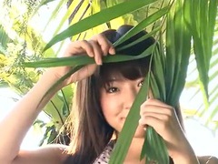 Asian Nudes presents: Slender asian with sexy small tits teases solo outdoors