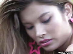 Asian Nudes presents: Hot asian chick masturbating in mercedes benz.
