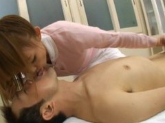 Asian Nudes presents: Kinky asian nurse yuu konishi takes a large dick in her hands